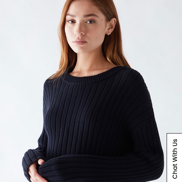 PacSun LA Hearts Cropped Side Split Sweater Small in Cream - Picture 2 of 8